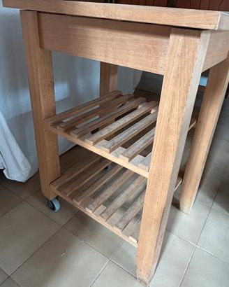 Carrello in legno con due ruote