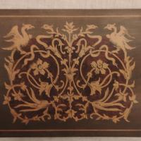 antica scatola in legno d'olivo