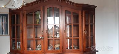 Mobile soggiorno vetrina in legno massiccio 