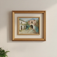 Dipinto olio su tavola "Casolare"