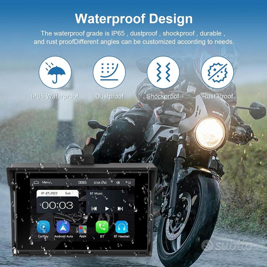 Podofo - Autoradio Portatile Wireless, GPS, IP65 - Accessori Auto