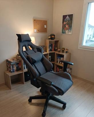 Sedia Gaming Ergonomica in Tessuto Grigio - IWMH
