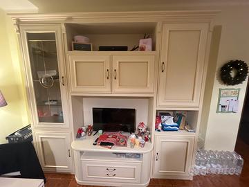 Parete attrezzata classica/country chic (avorio)