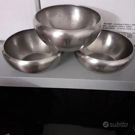 3 coppette in acciaio