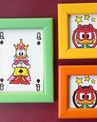 set 3 quadretti carte Disney