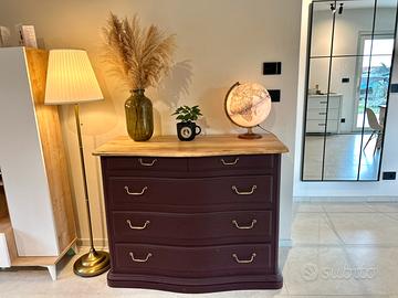 Cassettiera in noce vintage shabby ed elegante