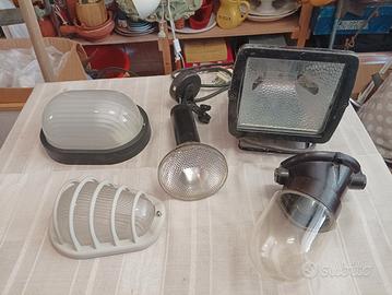 Stock lotto lampade e faretti  da esterno/cantina 