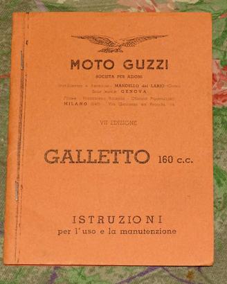 USO E MANUTENZIONE GUZZI GALLETTO 160 RISTAMPA