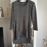 Vestito donna asimmetrico taglia M bianco e nero 