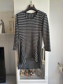 Vestito donna asimmetrico taglia M bianco e nero 