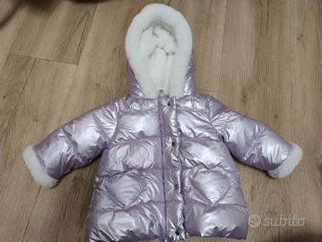Piumino bambina 3 mesi rosa metallizzato 