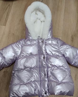 Piumino bambina 3 mesi rosa metallizzato 