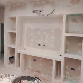 parete attrezzata cartongesso 