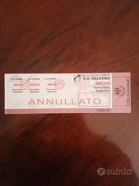 Biglietto Calcio Palermo - Arezzo 1990-91 Serie C