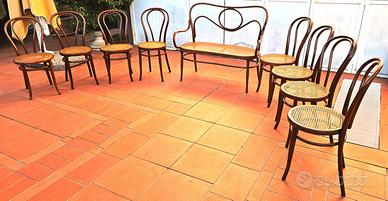 8 SEDIE DIVANETTO DIVANO EISSLER SOHNE WIEN THONET