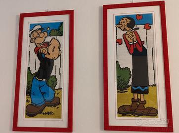 Coppia quadri mezzo punto Braccio Di Ferro