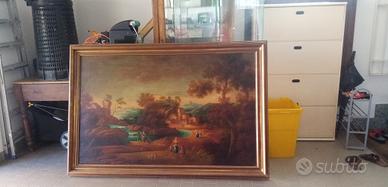 Quadro con tela antico 