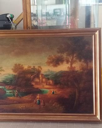 Quadro con tela antico 