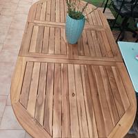  Tavolo e sedie in legno per esterno 