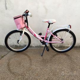 bicicletta bambina rosa/bianco ruota 20 pollici