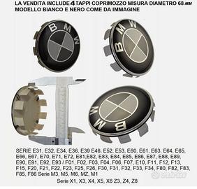 4 TAPPI COPRIMOZZO BMW 68 MM LOGO BORCHIA CERCHI