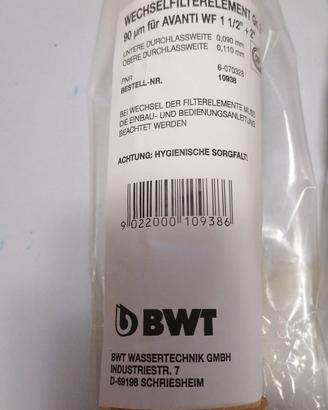 Filtro BWT Avanti WF 1.5" -90 micron- Nuovo