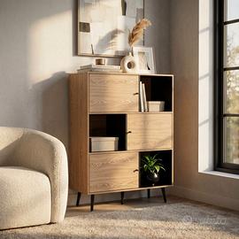 Credenza Moderna 6 Vani Truciolare 100x39,5x135 cm