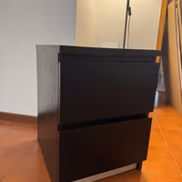 Cassettiera IKEA MALM 2 cassetti marrone-nero
