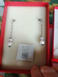 Parure Orecchini e Braccialetto argento con perle 