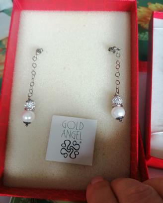 Parure Orecchini e Braccialetto argento con perle 