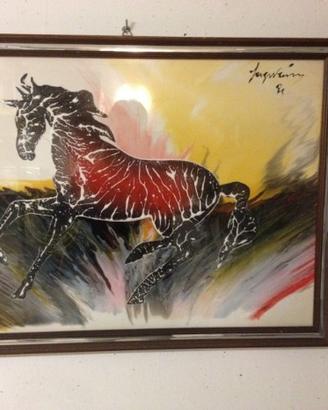 Quadro Gino Falzon Sage Vernis anni 70 space age