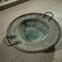 Antico Braciere Siciliano in Rame diametro 50cm