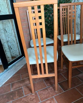 Sedie legno e pelle