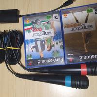 Microfoni per ps2/ps3+ ricevitore usb + giochi ps2