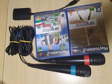 Microfoni per ps2/ps3+ ricevitore usb + giochi ps2