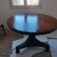 tavolo tondo stile impero inglese con 4 sedie