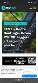 Nuove Ruote  cerchio carbonio Bontrager RSL