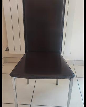 Sedie Calligaris in cuoio marrone testa di moro
