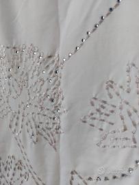 Fluida Canotta con ricamo e strass col. avorio