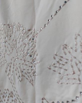 Fluida Canotta con ricamo e strass col. avorio
