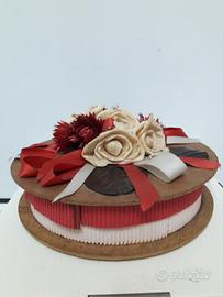 Scatolina decorata D.21 cm Rossa