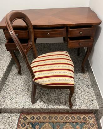 Scrivania in arte povera con sedia