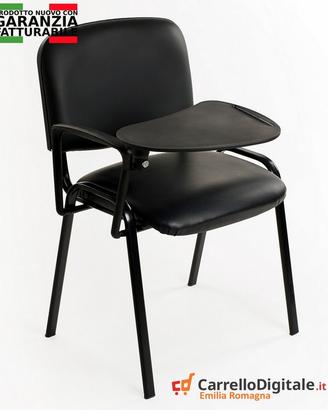 Sedia Imbottita in EcoPelle NERO con RIBALTINA