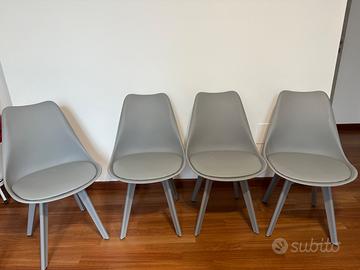 4 sedie moderne grigie come nuove
