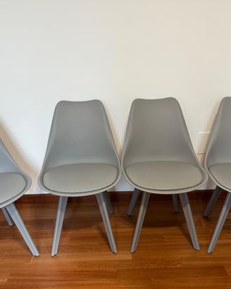 4 sedie moderne grigie come nuove