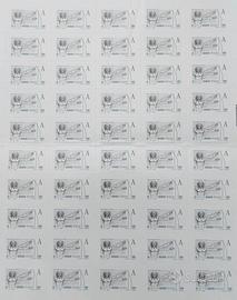 foglio francobolli da 3 euro, 50 pezzi  valore 150