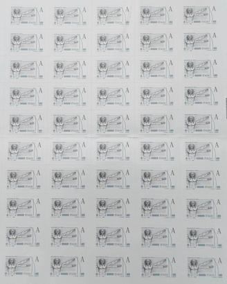 foglio francobolli da 3 euro, 50 pezzi  valore 150