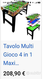 Tavolo multi gioco 4 in 1