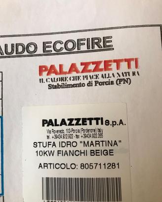 Stufa a pellet idro 10 kw palazzetti