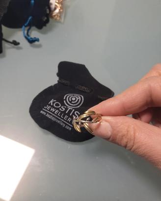 anello in argento placato oro regolabile 